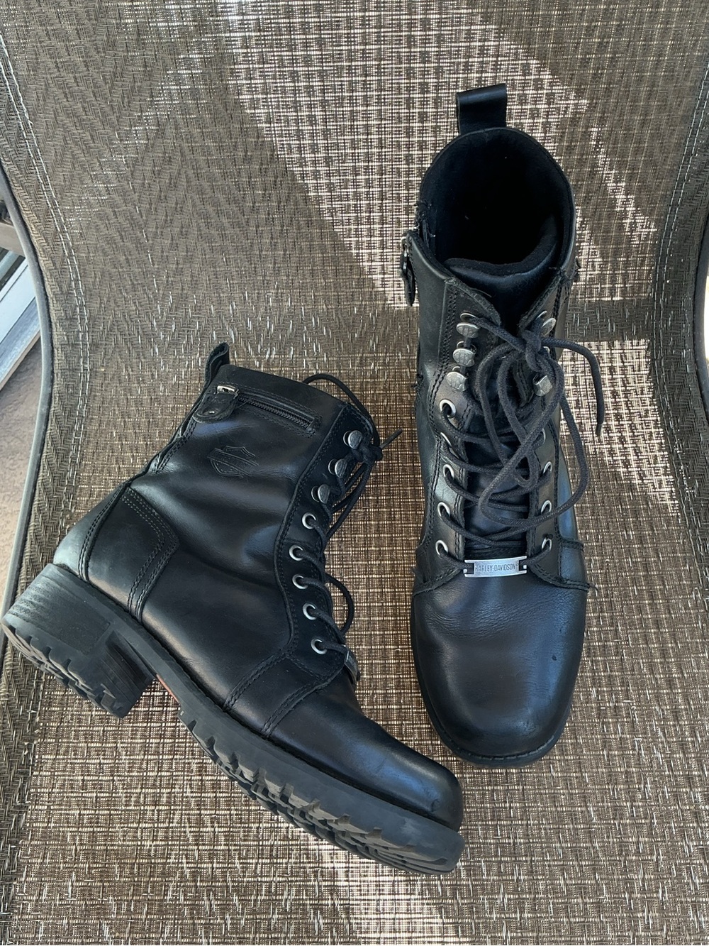 Harley Davidson Women's Black Leather Moto Boots